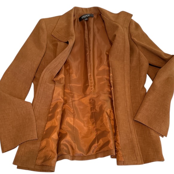 Kasper Womens Lined Rustic Open Front Blazer Jacket Size 10 Career Office‎ - Picture 5 of 7